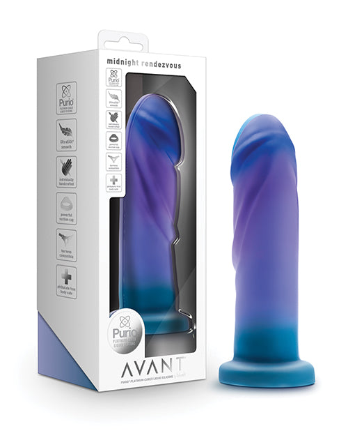 Blush Avant Midnight Rendezvous Silicone Dildo - Ocean Blue