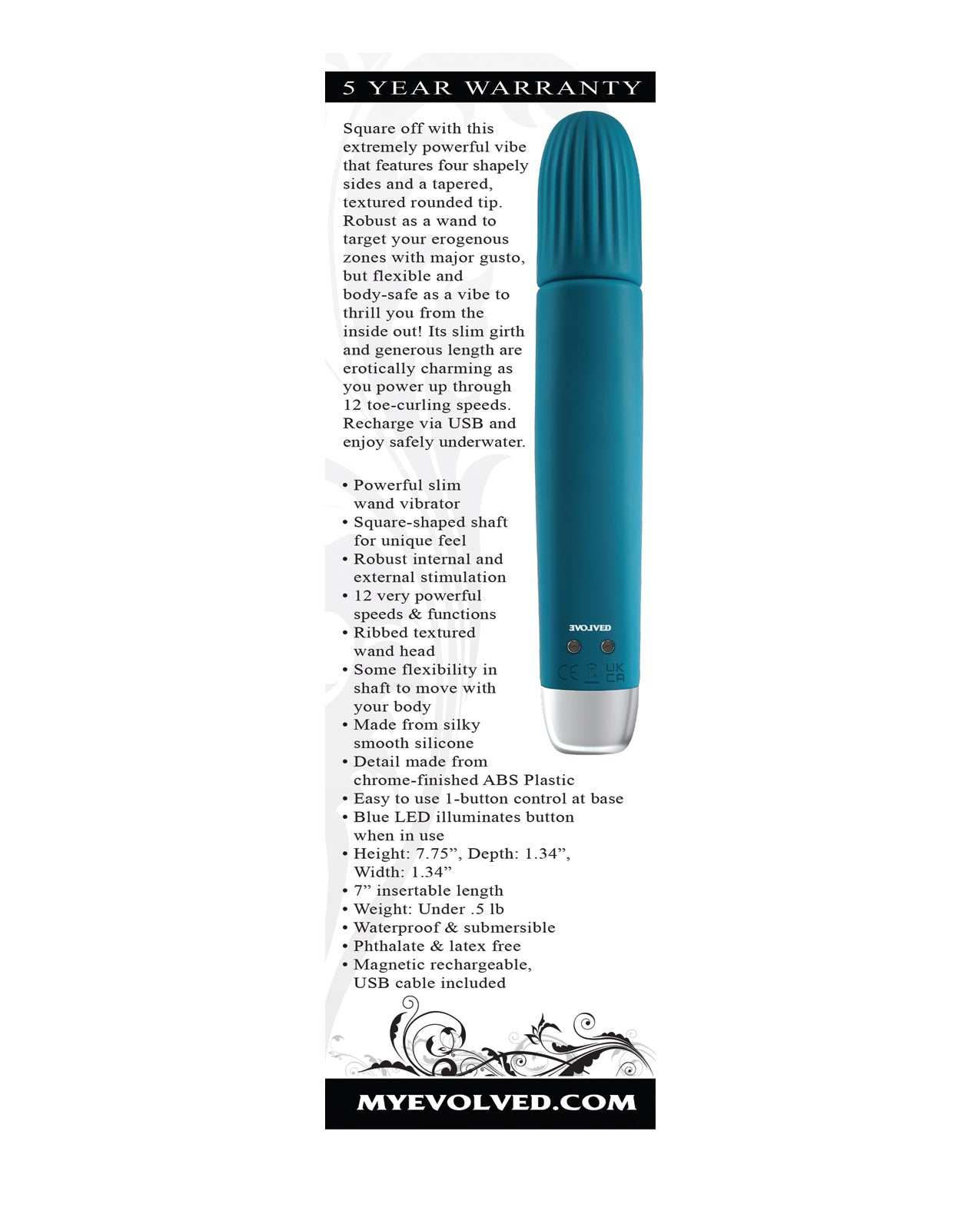 Evolved Super Slim Wand - Teal