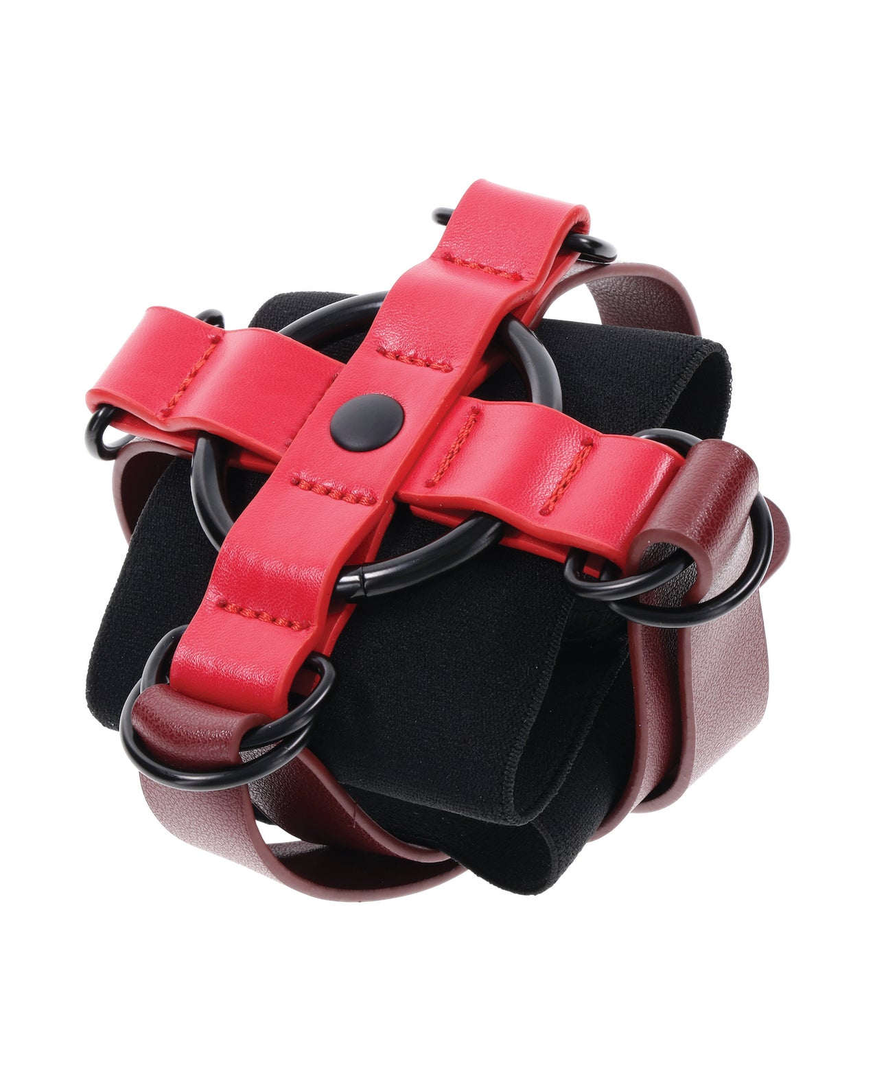 Sex & Mischief Ex's & Oh's Cross Cuffs - Red/Black