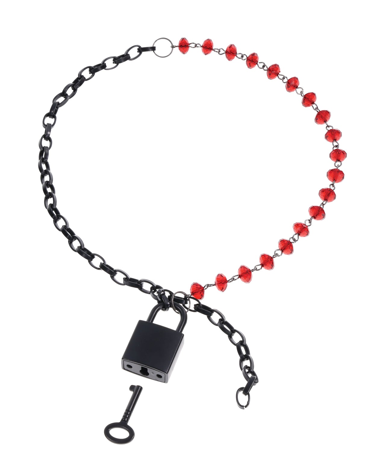 Sex & Mischief Ex's & Oh's Crystal Day Collar - Red/Black