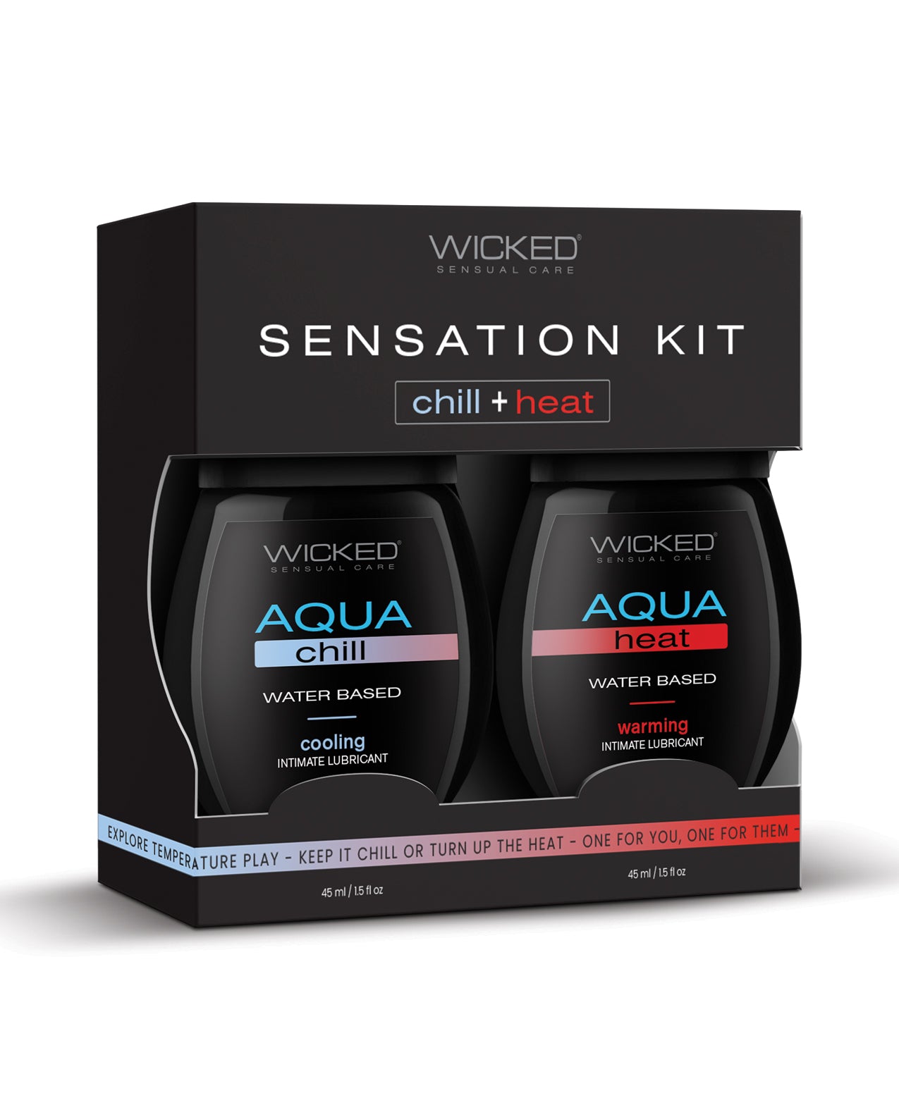 Wicked Sensual Care Sensation Kit Cooling and Warming Water Based Lubricants - 1.5 oz Bottles