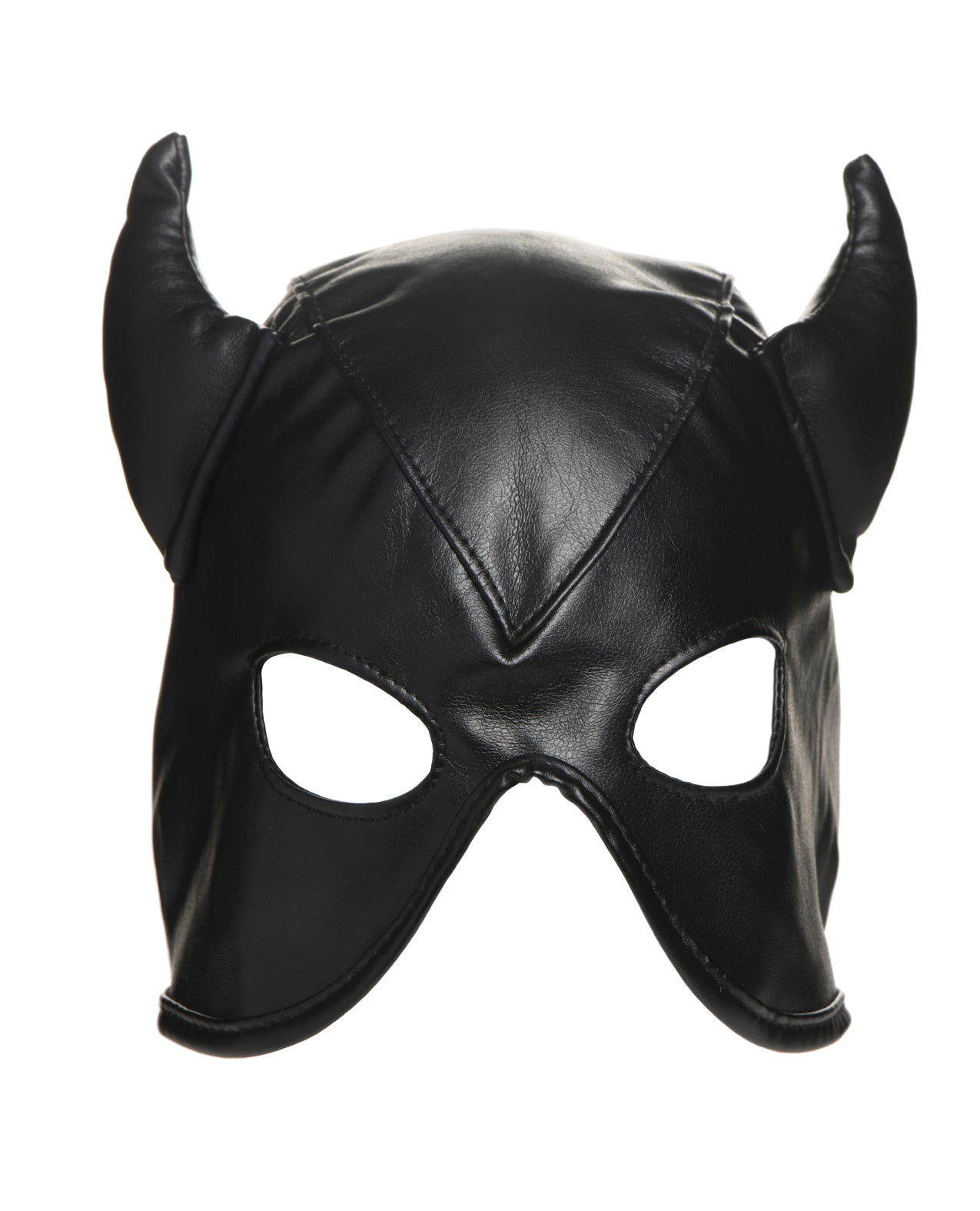 Master Series Dungeon Demon Bondage Hood w/Horns - Black