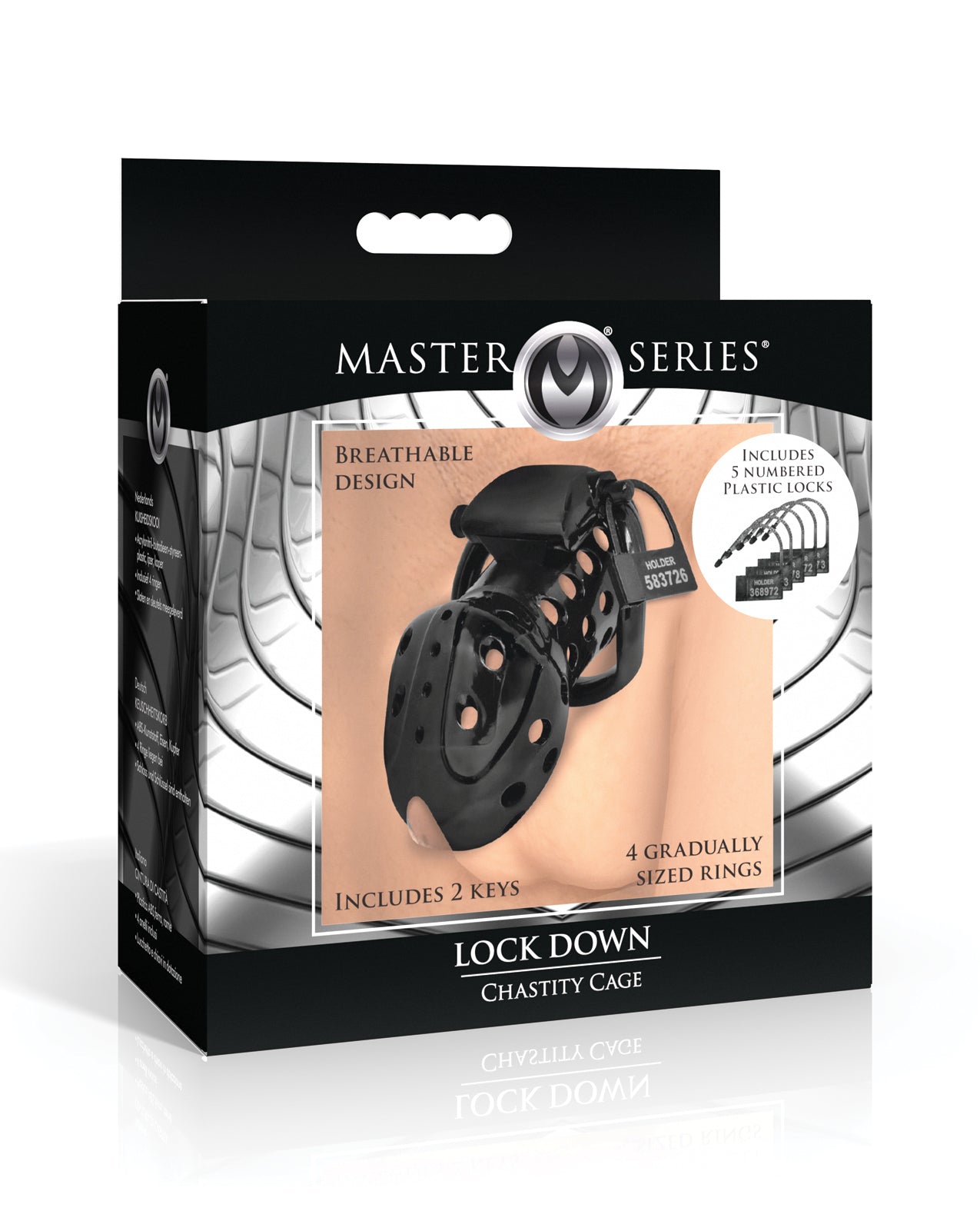 Master Series Lock Down Chastity Cage - Black